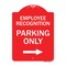 Signmission Employee Recognition Parking Right Arrow, Red & White Aluminum Sign, 18" x 24", RW-1824-24098 A-DES-RW-1824-24098 - alternate 1